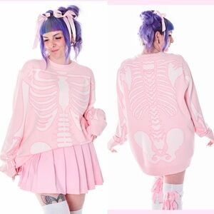 XL/2X My Violet Spooky Sweet Skeleton Sweater Dress